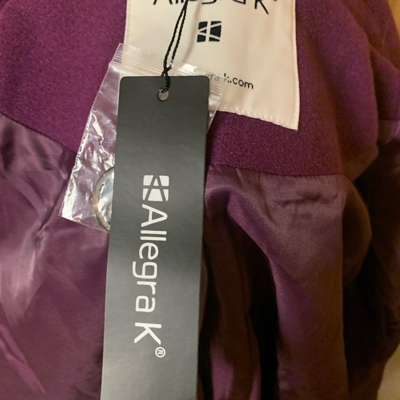 Allegra K Elegant Purple Coat - Picture 5 of 6